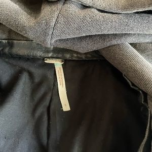 Free people black leather bomber jacket - size 6